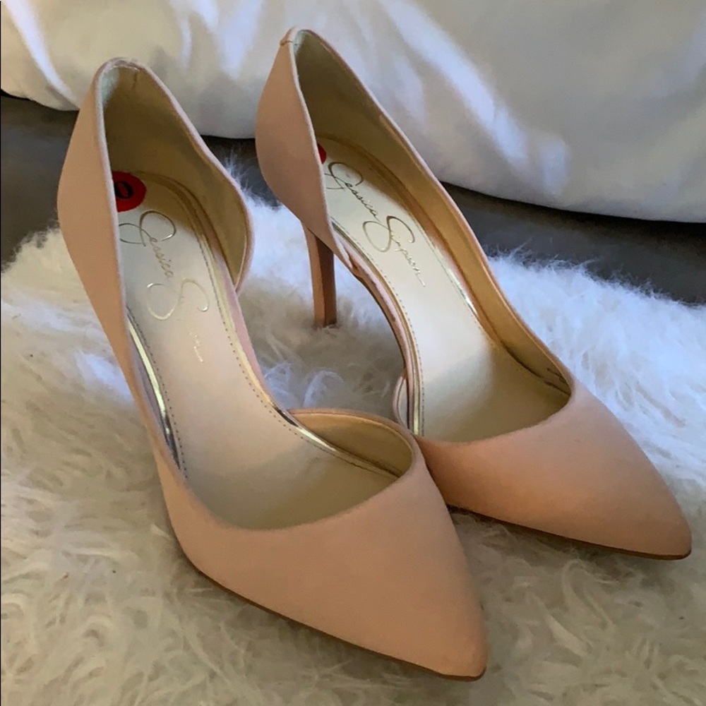 Blush colored heels size 10